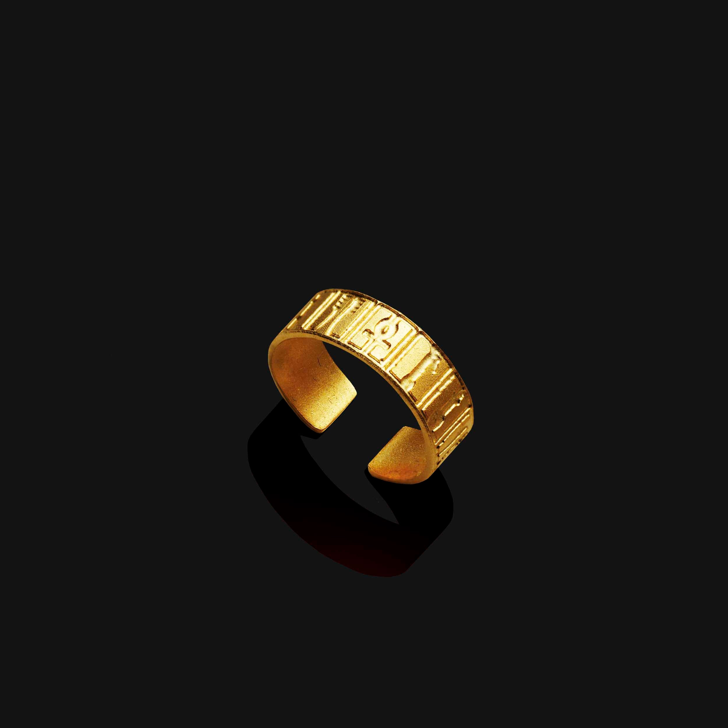 Ankh hieroglyphics ring